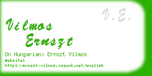 vilmos ernszt business card